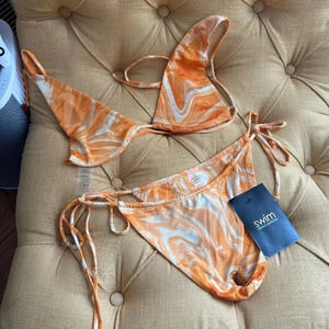 NWT Naked Wardrobe Dreamcicle String Bikini Orange Size Large‎ L